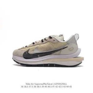 Sacai x Nike LDWaffle Layered Double Swoosh Running Shoes