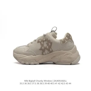 MLB Bigball Chunky Window Retro Vintage Print Chunky Sneakers