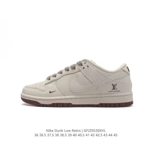 Nike Dunk Low Retro Louis Vuitton Collaboration Vintage Basketball Skate Shoes