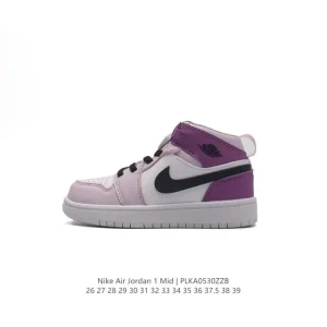 Air Jordan 1 Mid Kids Basketball Shoes - Lightweight & Durable