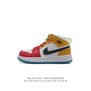 Jordan Air Jordan 1 Mid Kids Basketball Shoes - Lightweight & Durable