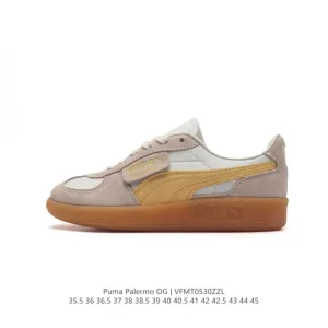 PUMA Palermo OG Army Trainer Vintage Leather Low-Top Sneakers for Men and Women