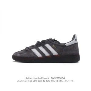 Adidas Handball Spezial Vintage Leather Sneakers with Rubber Sole
