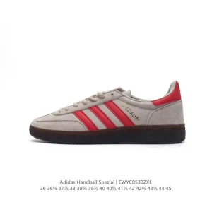 Adidas Handball Spezial Vintage Leather Sneakers with Rubber Sole