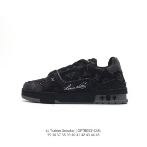 Louis Vuitton Trainer Sneaker Low Top Denim Fashion Shoes