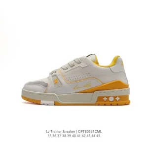 Louis Vuitton Trainer Sneaker Low Top Thick Sole Leather Shoes
