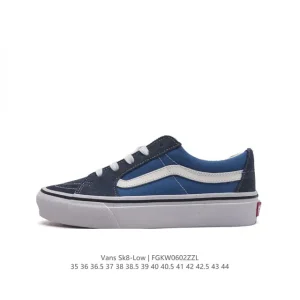 Vans Sk8-Low Classic Low Top Skateboard Shoes White Black Canvas