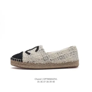 Chanel Classic Double C Logo Fisherman Flat Shoes for Women