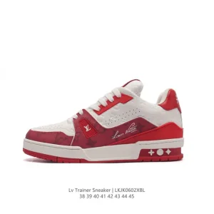 Louis Vuitton Trainer Sneaker Low Men Fashion Thick Sole Leather Shoes