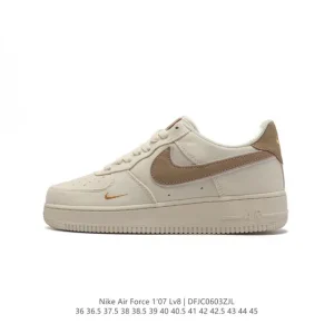 Nike Air Force 1 07 Low White Leather Sneakers with Air Cushioning