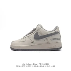 Nike Air Force 1 07 Low White Leather Sneakers with Air Cushion
