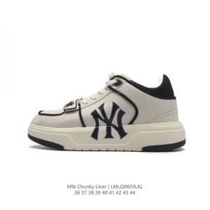 MLB Chunky Liner Mid Retro Streetwear Chunky Leather Sneakers