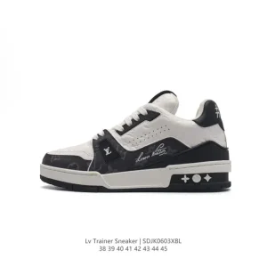 Louis Vuitton Trainer Sneaker Low Leather Thick Sole 3D Logo White