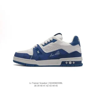 Louis Vuitton Trainer Sneaker Low Men's White Leather Fashion Shoes