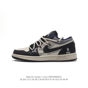 Jordan Air 1 Low Panda Prank Black White Custom Graffiti Edition