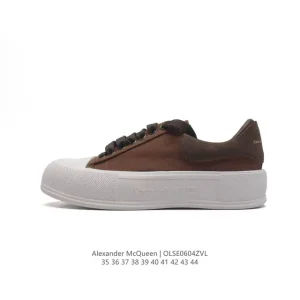 Alexander McQueen Chunky Sole Platform White Leather Sneakers for Men and Women