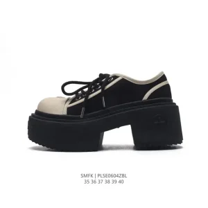 SMFK Cross Flower Platform Canvas Shoes Low Top Boots