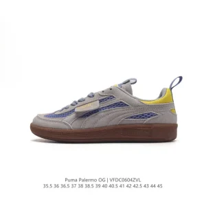 PUMA Palermo OG Army Trainer Vintage Leather Mesh Low Top Sneakers