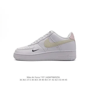 Nike Air Force 1 '07 Low DV3808 White Leather Sneakers with Air Cushion