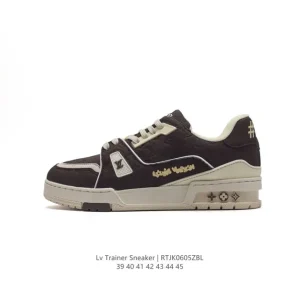 Louis Vuitton Trainer Sneaker Low White Leather Thick Sole Shoes