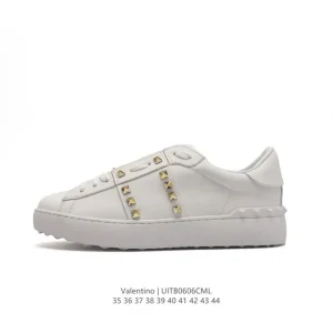 Valentino OpenSkate Fashion Thick Sole Height Increase Skateboard Shoes White Sneakers for Men and Women