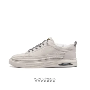 ECCO Men's Casual Leather Sneakers with Thick Sole