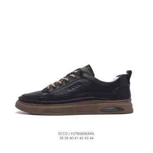 ECCO Men's Casual Sneakers - Breathable Lightweight Platform Shoes