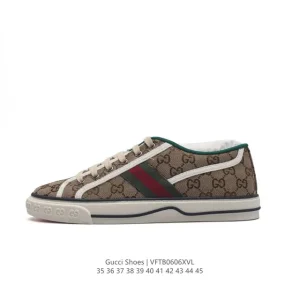 Gucci Tennis 1977 Vintage Canvas Sneaker with Green Red Rubber Sole