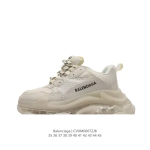 Balenciaga Platform Sneaker White Leather Men Women Shoes