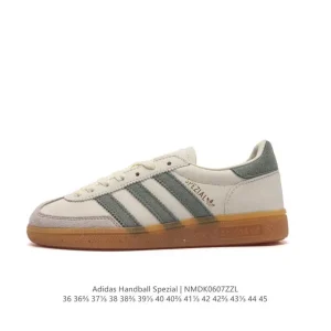 Adidas Handball Spezial Retro Leather Sneakers with Three Stripes