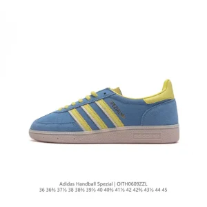 Adidas Handball Spezial Vintage Leather Court Shoes with Gum Sole
