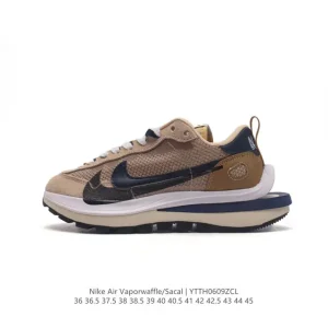 Nike Sacai Vaporwaffle Chukka Sneaker in Black and White