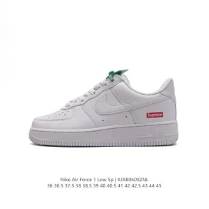 Supreme x Nike Air Force 1 Low 'Pure White' Red Box Logo Sneaker