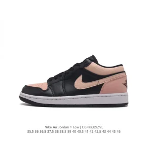 Jordan AJ1 Low Retro Leather Shoes with Air Cushioning