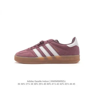 Adidas Originals Gazelle Indoor Retro Tennis Sneakers with Gum Sole