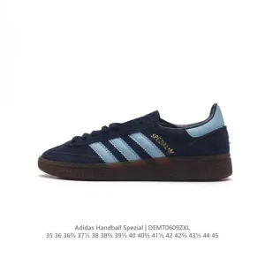 Adidas Handball Spezial Vintage Leather Sneakers with Gum Sole