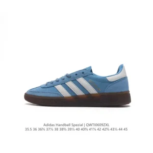 Adidas Handball Spezial Vintage Leather Sneakers with Three Stripes