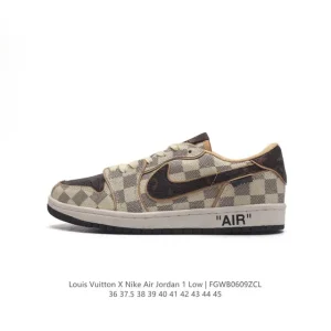 Jordan Air AJ1 Low Louis Vuitton Collaboration Vintage Basketball Shoes