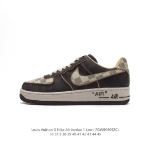 Jordan 1 Low Louis Vuitton Collaboration Retro Basketball Shoe