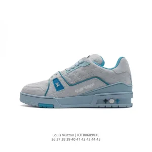 Louis Vuitton Trainer Sneaker Low Leather Thick Sole White