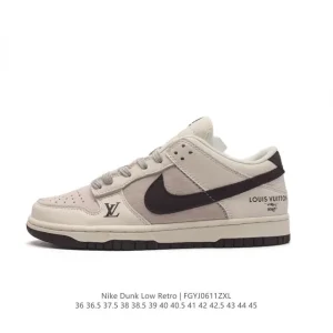 Nike Dunk Low Retro Louis Vuitton Collaboration Vintage Basketball Skate Shoes