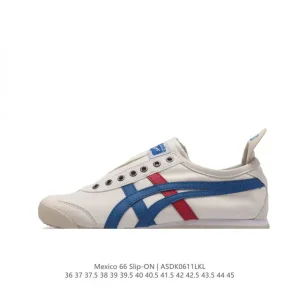 ASICS Onitsuka Tiger Mexico 66 Slip On Vintage Canvas Shoes for Men and Women