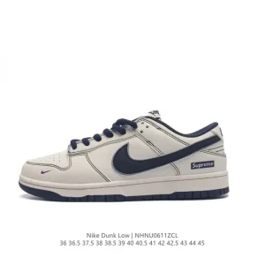 Nike Dunk Low Retro Vintage Basketball Sneakers with Leather Upper
