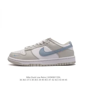 Nike Dunk Low Retro Vintage Basketball Sneakers with Leather Upper and Cushioned Sole