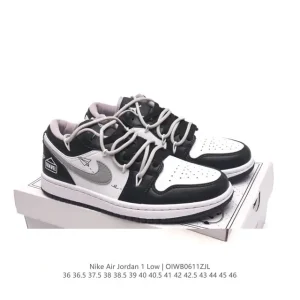 Nike Air Jordan 1 Low GS White Black Phosphor Basketball Shoes
