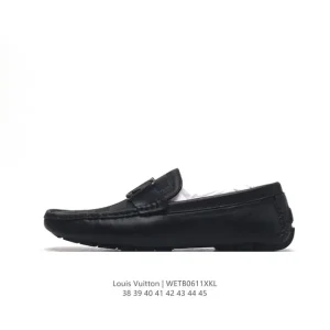 Louis Vuitton Men's Leather Loafers Summer Soft Penny Shoes Driving Moccasins