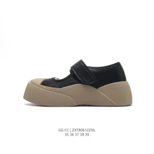 Gg Cc Luxury Leather Platform Sneakers for Women