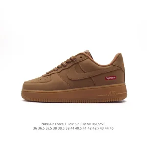 Nike Air Force 1 '07 Low White Leather Sneakers with Air Cushioning