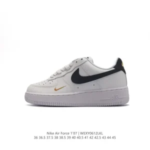 Nike Air Force 1 Low White Leather Casual Sneakers with Air Cushioning