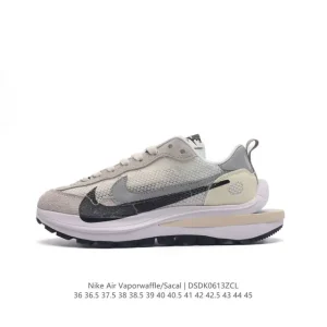 Nike Sacai Vaporwaffle 3.0 Sneakers with Stacked Sole and Suede Mesh